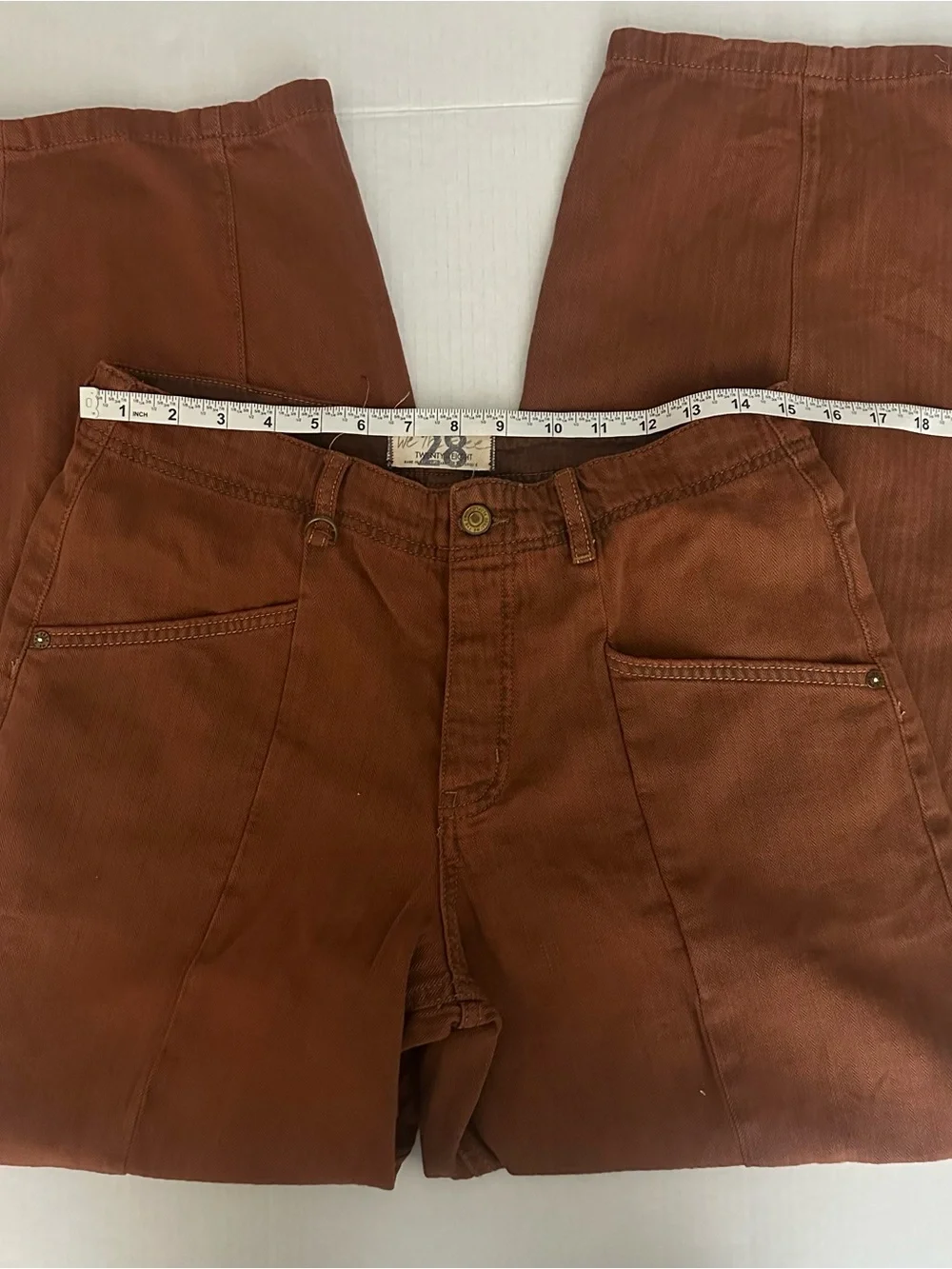 Free People Limited Edition Tennessee Slouchy Utility Jeans Ginger Brown